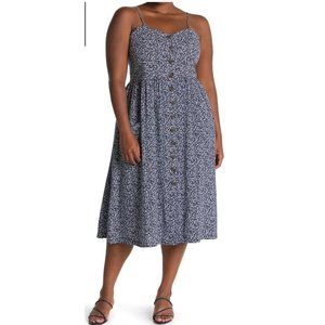 Caslon-Button Front Ditsy Floral Dress